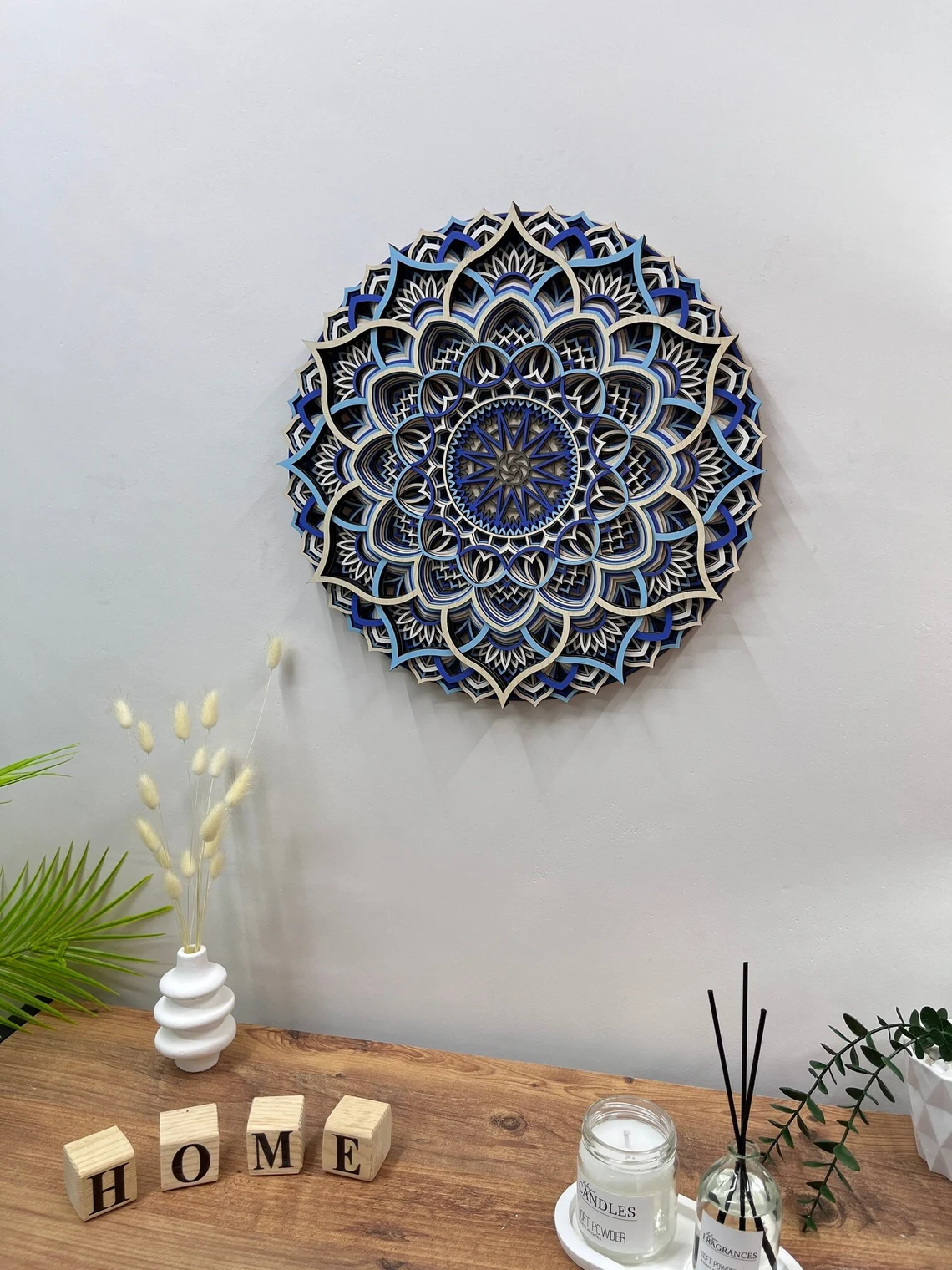 Colorful Wood Mandala Wall Art: Multilayer Home Decor